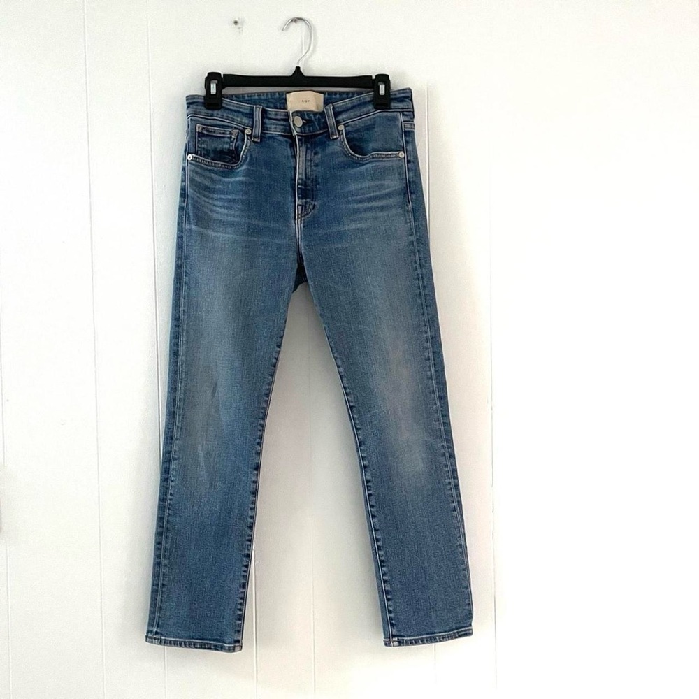 CQY Denim Women’s Size 27 Straight Leg Jeans Made in USA Blue Wash
